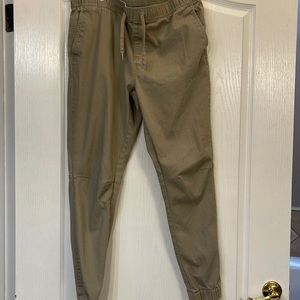 Mens Large Khaki joggers Tie waist